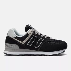 New Balance 574 Core Sneaker in Black & White Size 7.5